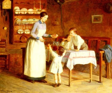 ヴィクター・ガブリエル・ギルバート Painting - Le Gouter Des Enfants ジャンル ヴィクトル・ガブリエル・ギルバート
